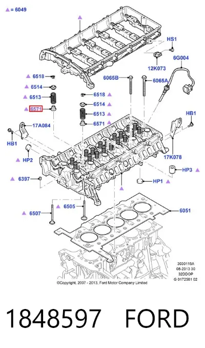 Retén de válvula (admisión/escape) FORD 1848597
