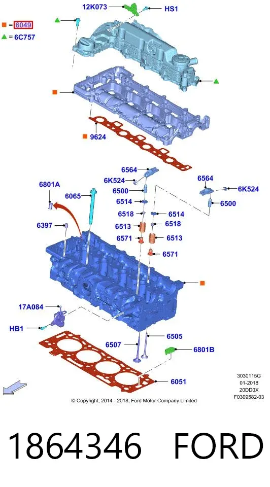 Culata 1864346 Ford