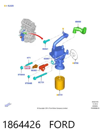 Sensor de temperatura de aceite del motor FORD 1864426