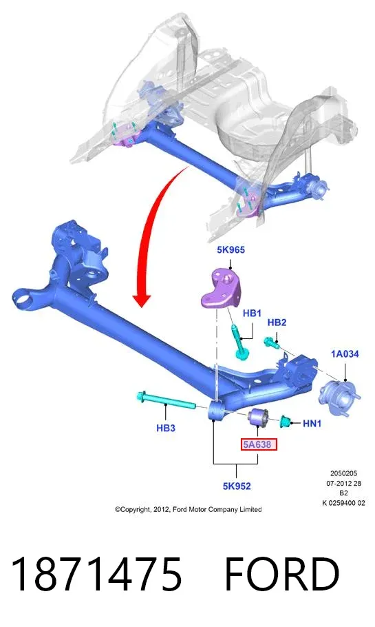 Silentblock trasero 1871475 Ford