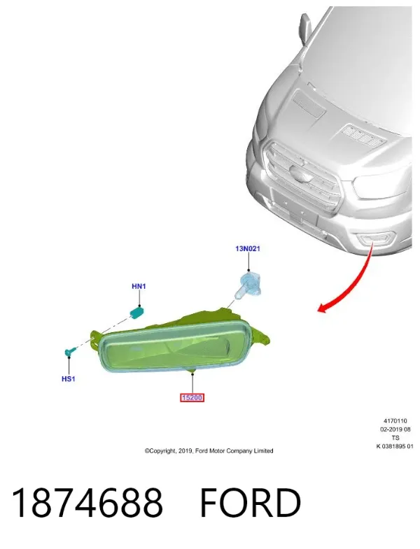 Luz antiniebla izquierdo 1874688 Ford