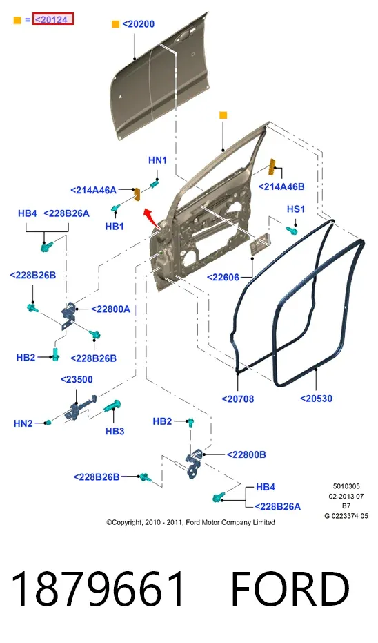 Puerta delantera izquierda 1879661 Ford