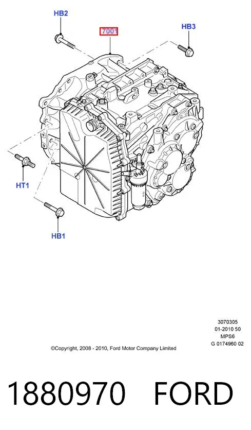 Caja de cambios 1880970 Ford