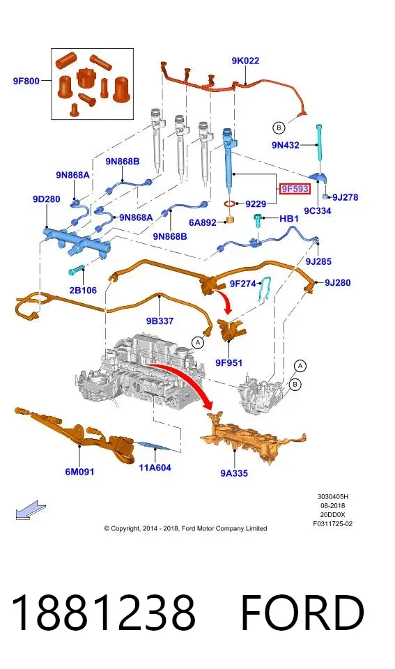Inyector 1881238 Ford