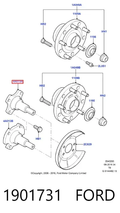 Mangueta trasera FORD 1901731