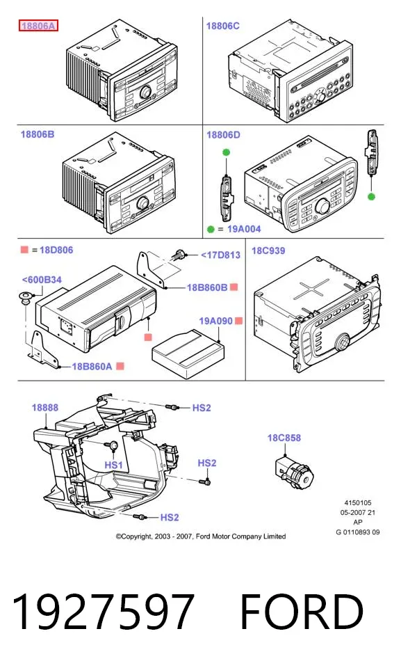 Radio 1927597 Ford