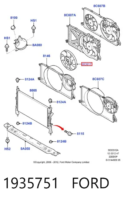 Ventilador del radiador FORD 1935751