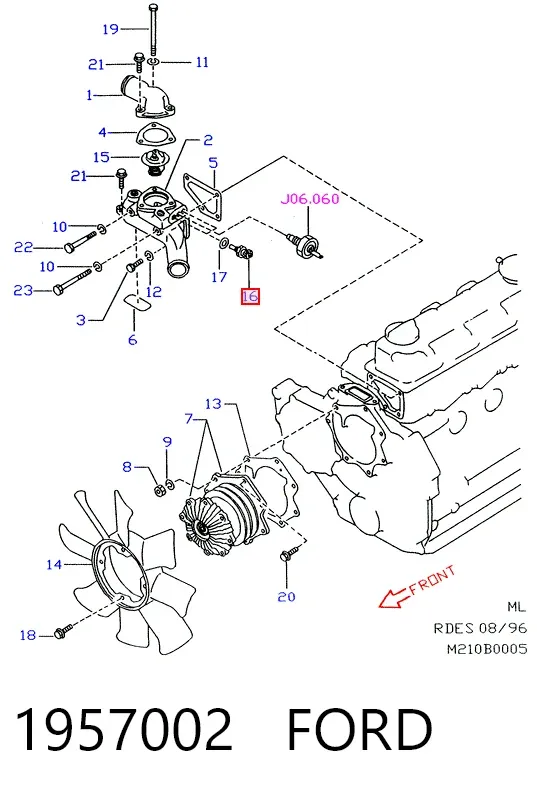 Sensor de temperatura 1957002 Ford