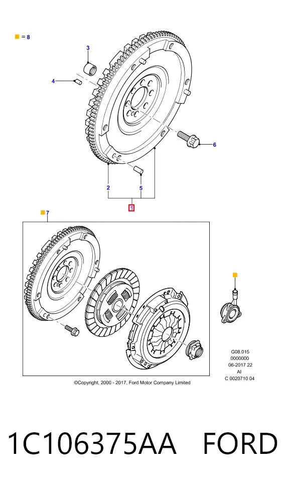 Volante motor 1C106375AA Ford