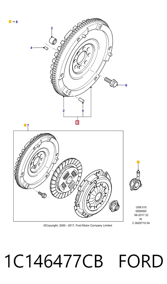Volante motor 1C146477CB Ford