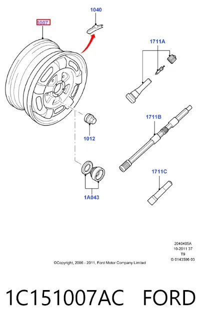 Rin de acero estampado FORD 1C151007AC