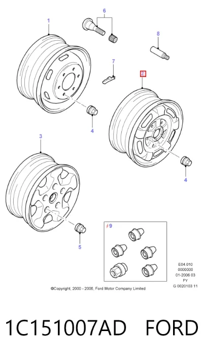 Rin de acero estampado FORD 1C151007AD