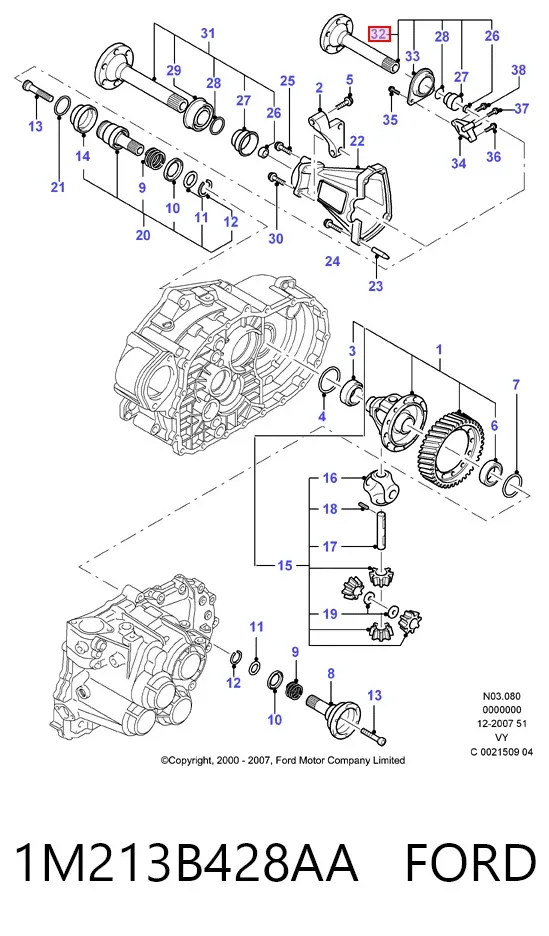 Eje intermedio de transmisión 1M213B428AA Ford