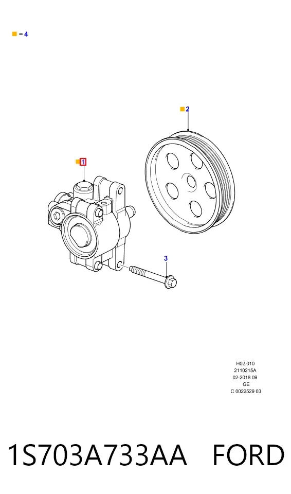 Bomba de dirección 1S703A733AA Ford