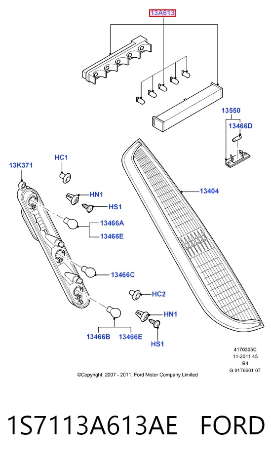 Tercera luz de freno 1S7113A613AE Ford