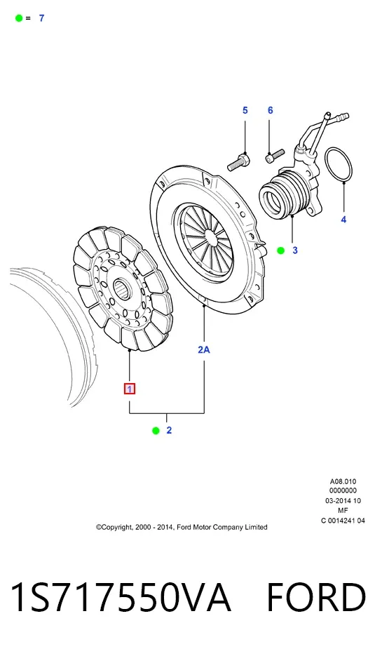 Disco de embrague 1S717550VA Ford