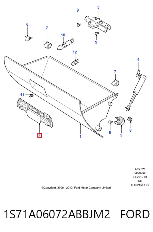 Cerradura de la guantera 1S71A06072ABBJM2 Ford