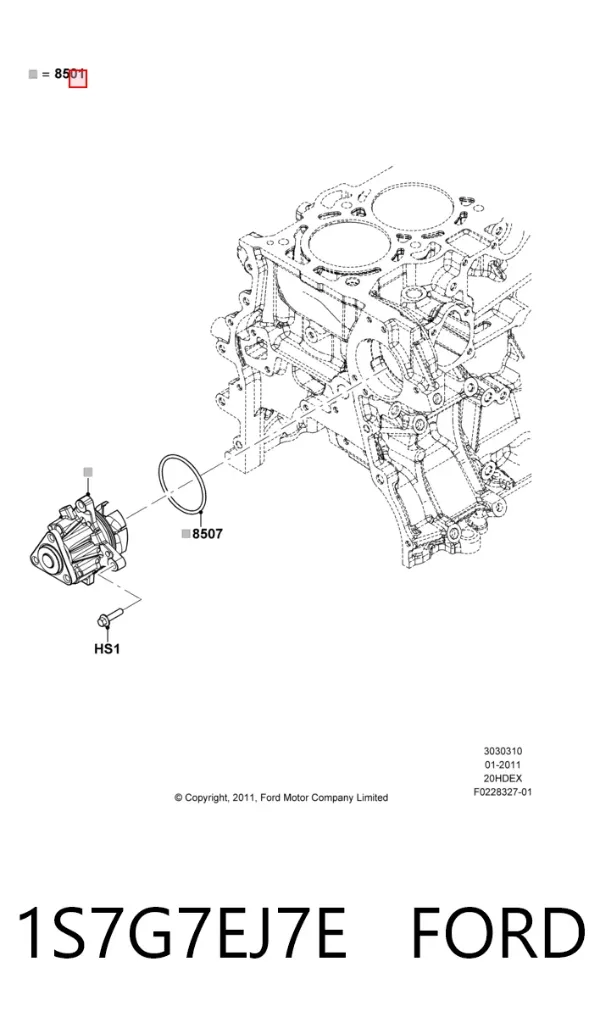 Bomba de agua 1S7G7EJ7E Ford