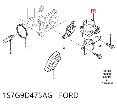 Válvula EGR 1S7G9D475AG Ford