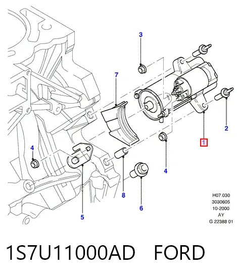 Motor de arranque 1S7U11000AD Ford