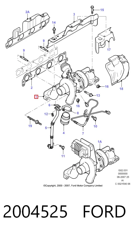 Turbocompresor 2004525 Ford