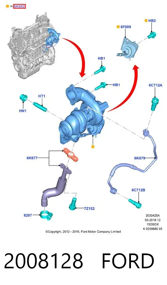Turbocompresor 2008128 Ford