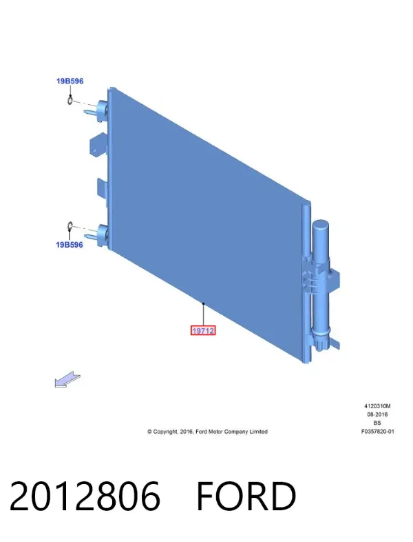 Condensador aire acondicionado 2012806 Ford