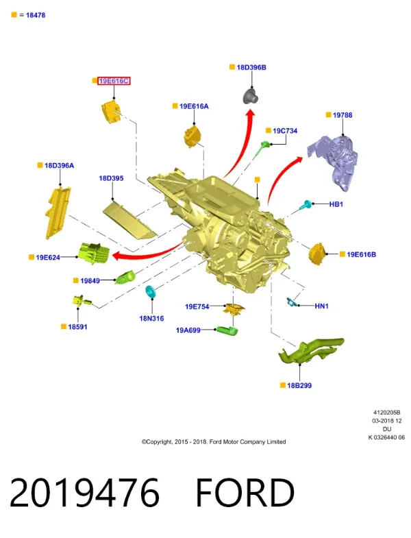 Actuador de compuerta de la calefacción Ford Puma J2K, CF7