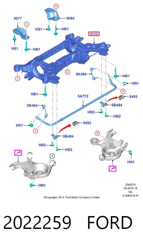 Puente trasero 2022259 Ford