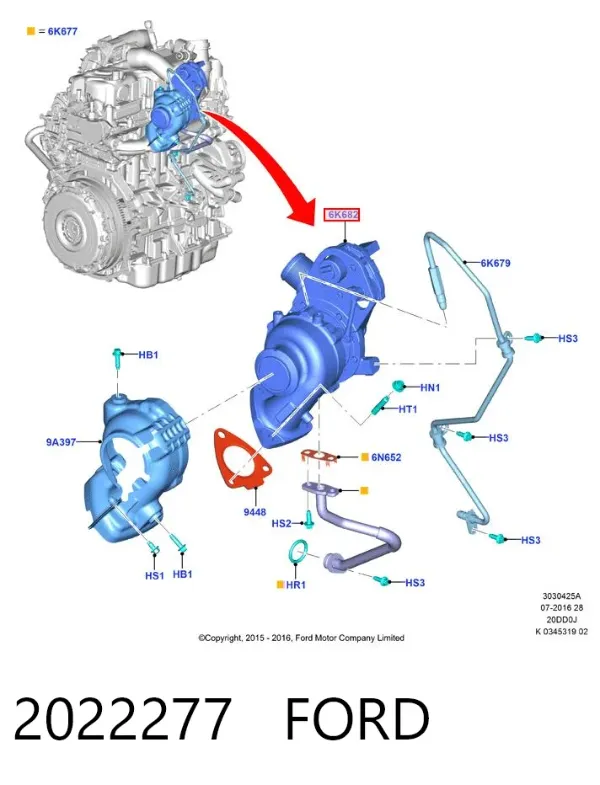 Turbocompresor 2022277 Ford