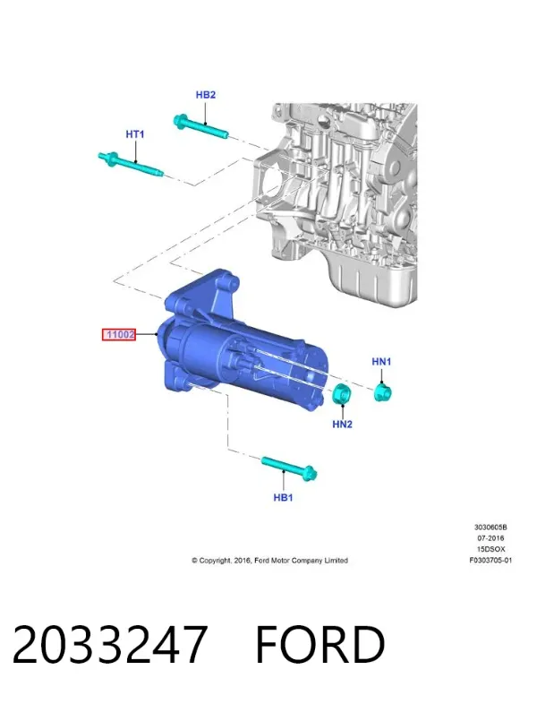 Motor de arranque 2033247 Ford