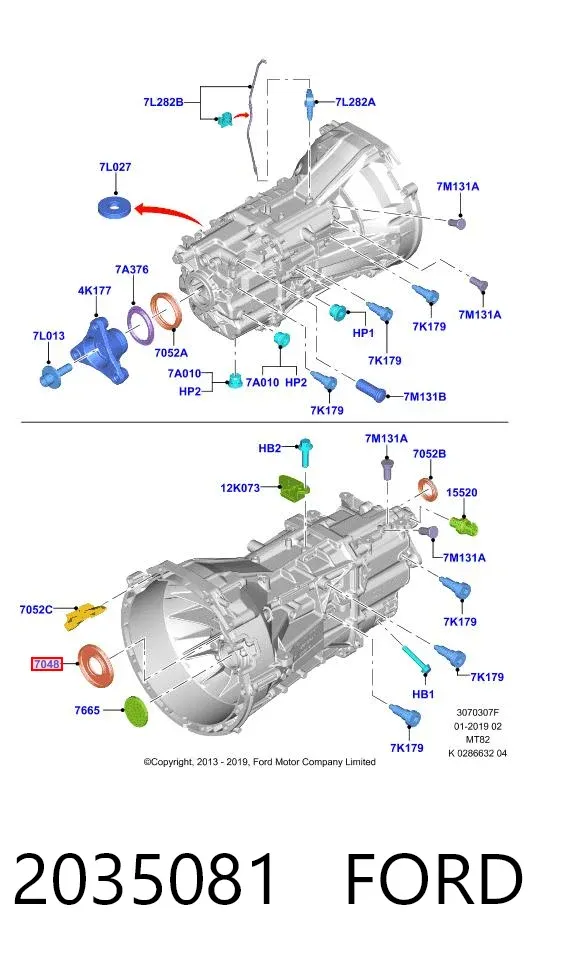 Retén del eje primario de la transmisión 2035081 Ford