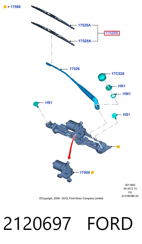 Limpiaparabrisas delanteras 2120697 Ford