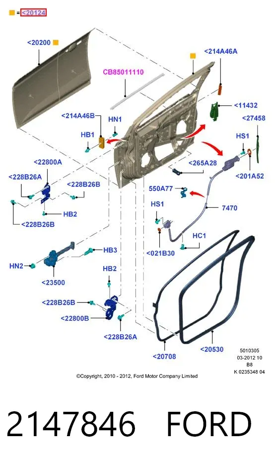 Puerta delantera izquierda 2147846 Ford