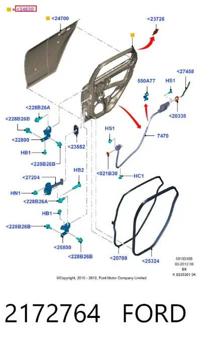 Puerta trasera izquierda FORD 2172764