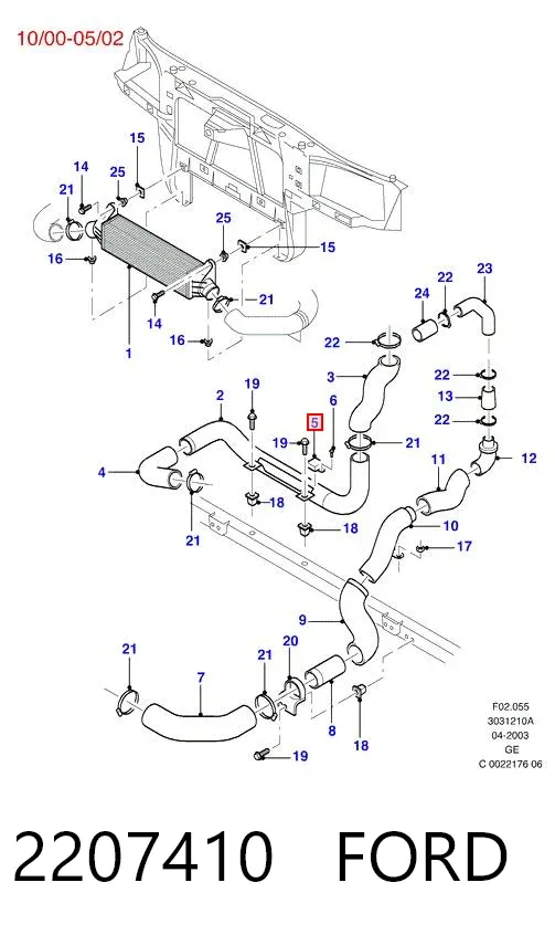 Sensor de presión de sobrealimentación 2207410 Ford