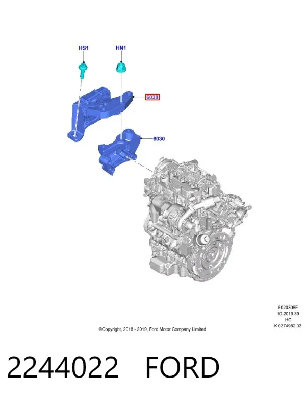 Soporte de motor derecho 2244022 Ford