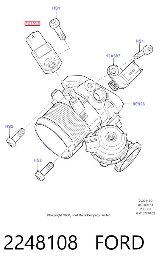 Sensor de presión del colector de admisión 2248108 Ford