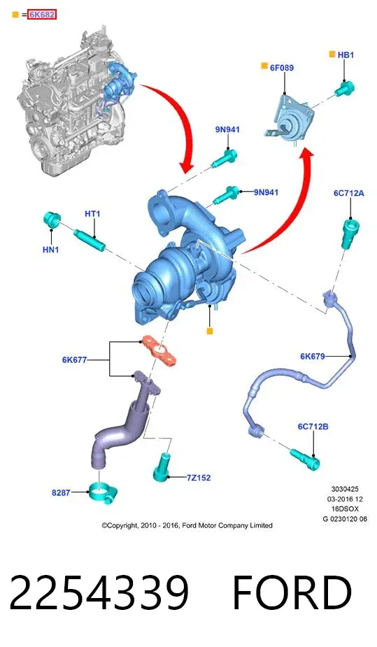 Turbocompresor 2254339 Ford