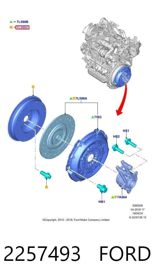 Embrague 2257493 Ford