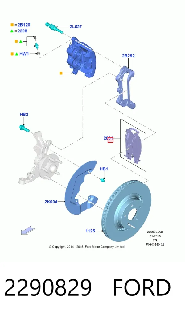 Pastillas de freno 2290829 Ford