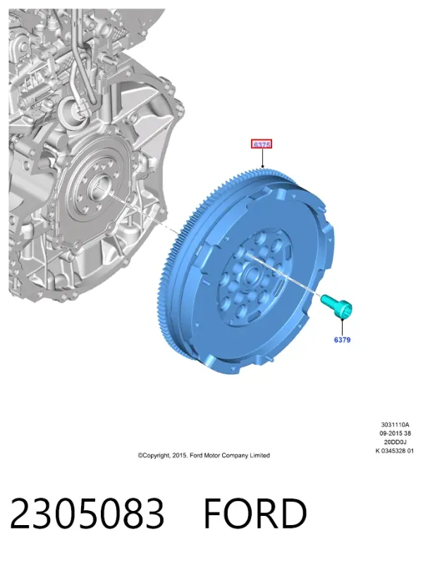 Volante motor 2305083 Ford