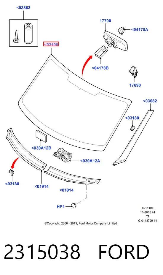 Parabrisas 2315038 Ford