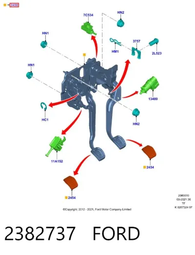 Soporte de pedales FORD 2382737