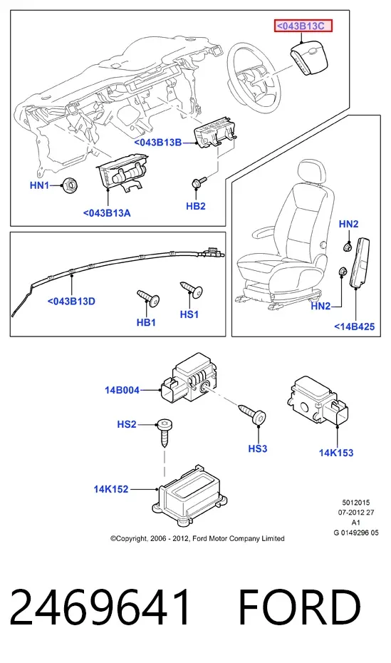 Airbag de volante 2469641 Ford