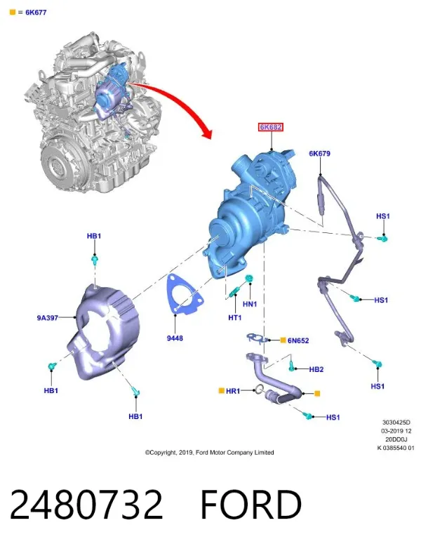 Turbocompresor 2480732 Ford