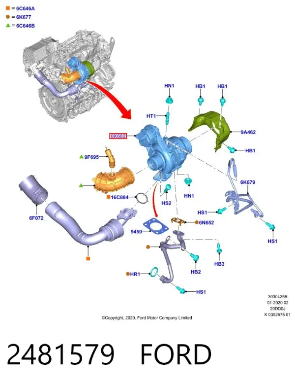 Turbocompresor 2481579 Ford