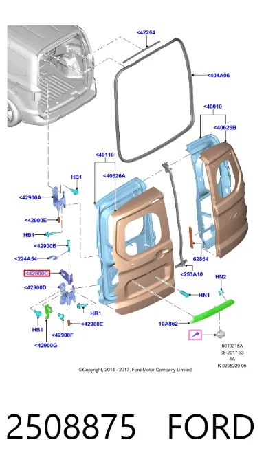 Bisagra de puerta trasera FORD 2508875