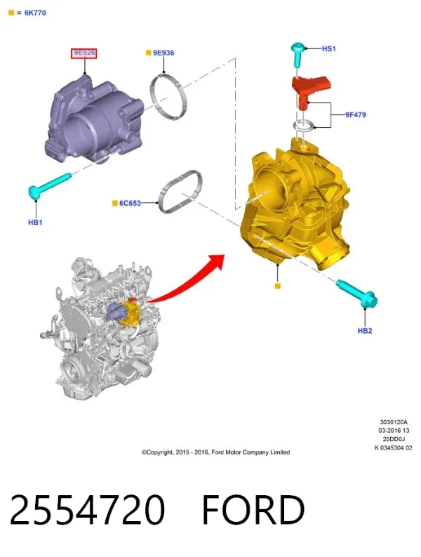 Cuerpo de mariposa 2554720 Ford