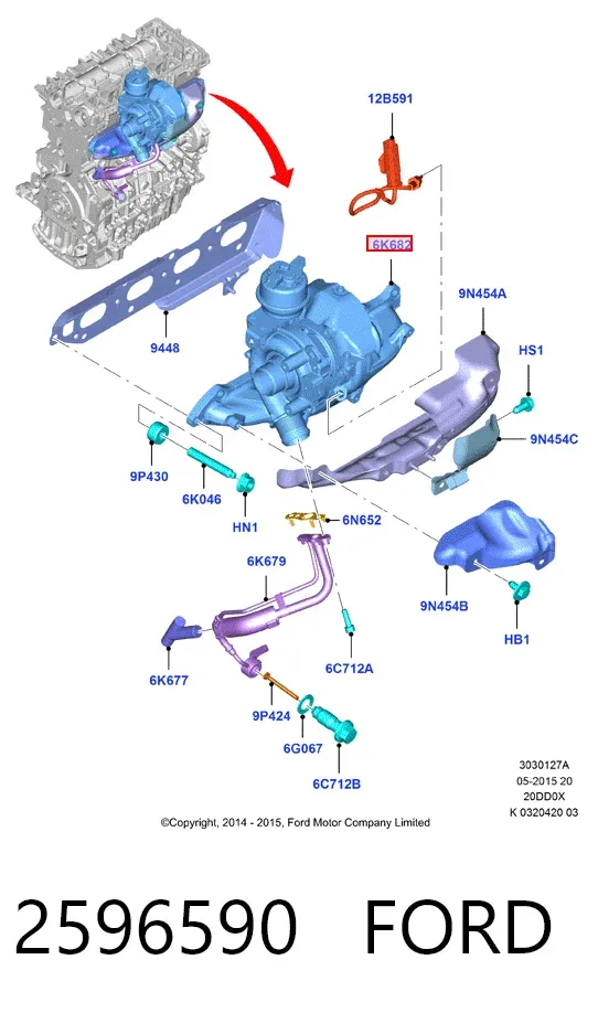 Turbocompresor 2596590 Ford
